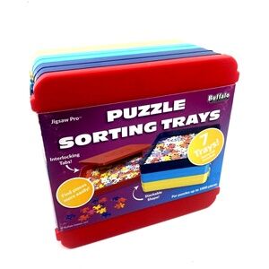 Puzzle Sorting Trays 7 Count Strudy Colored Stackable 1000Pc Holder Interlocking